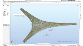 Airport terminal structural model top view